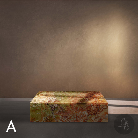 Small Block Coffee Table – Green Onyx Marble