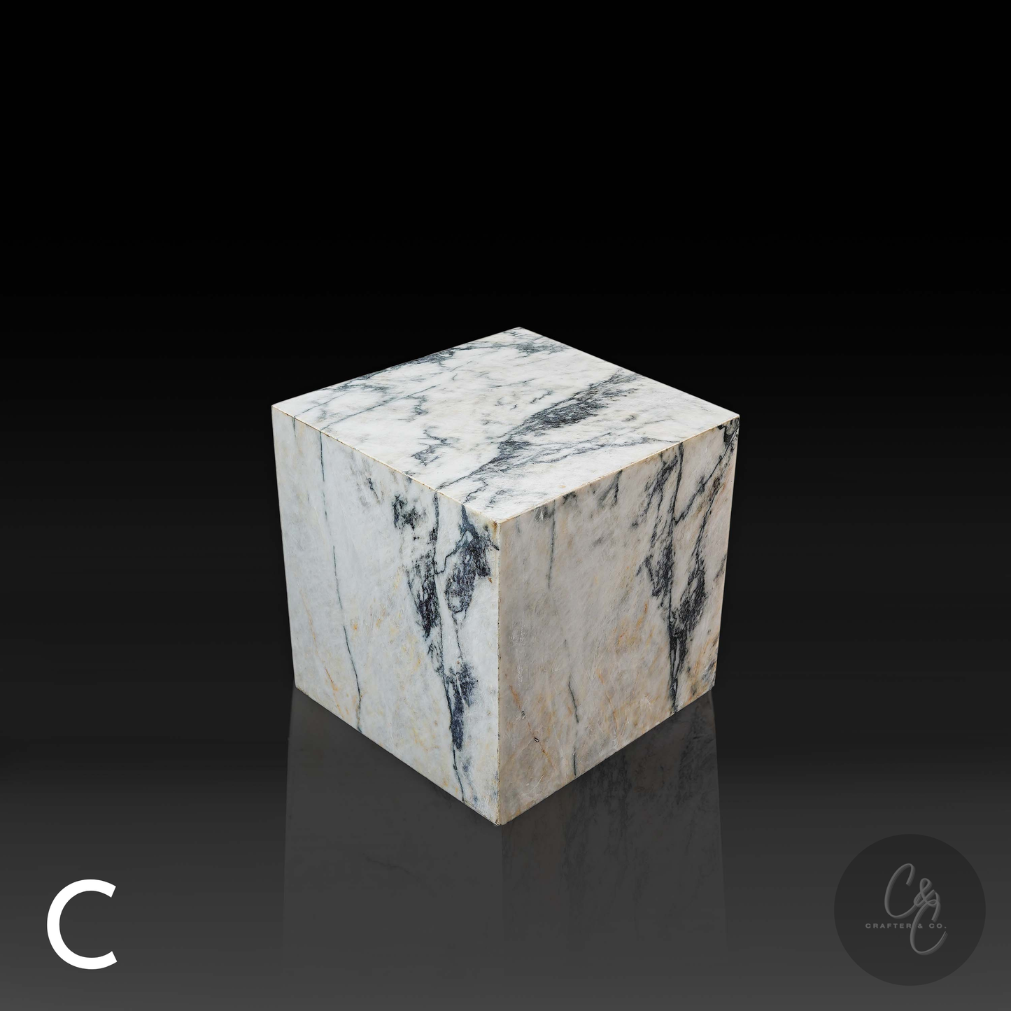 Cube Side Table - Calacatta Monet Marble