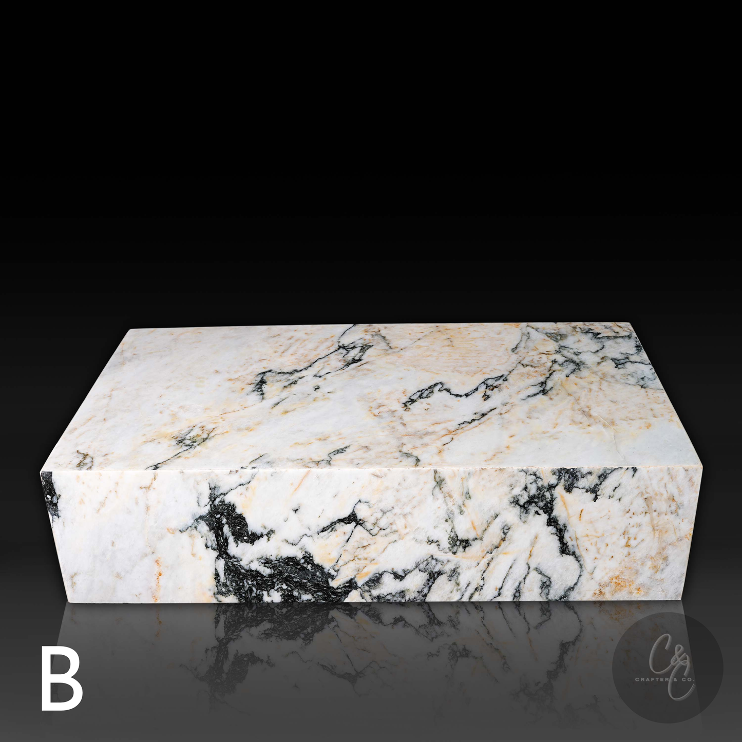Large Block Coffee Table – Calacatta Monet Marble