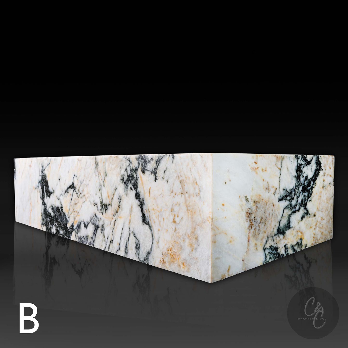 Large Block Coffee Table – Calacatta Monet Marble