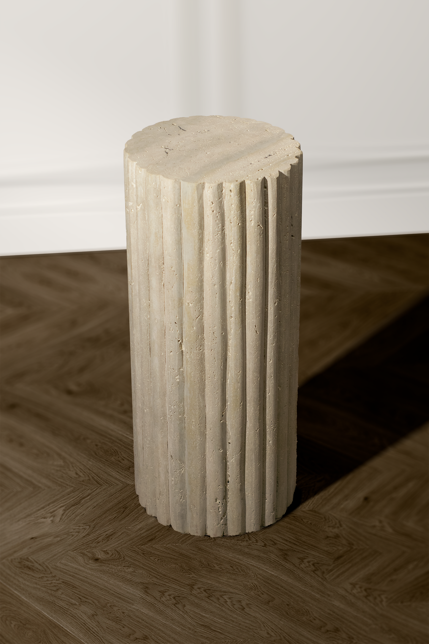 "Versatile Handcrafted Fluted Plinth as a statement piece in home decor."