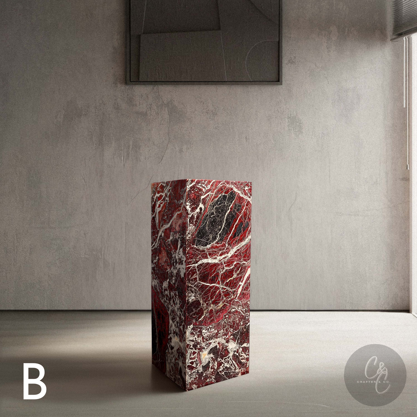 Rosso Levento Marble Plinth