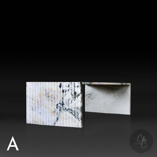 Corrugated Coffee Table – Calacatta Monet Marble