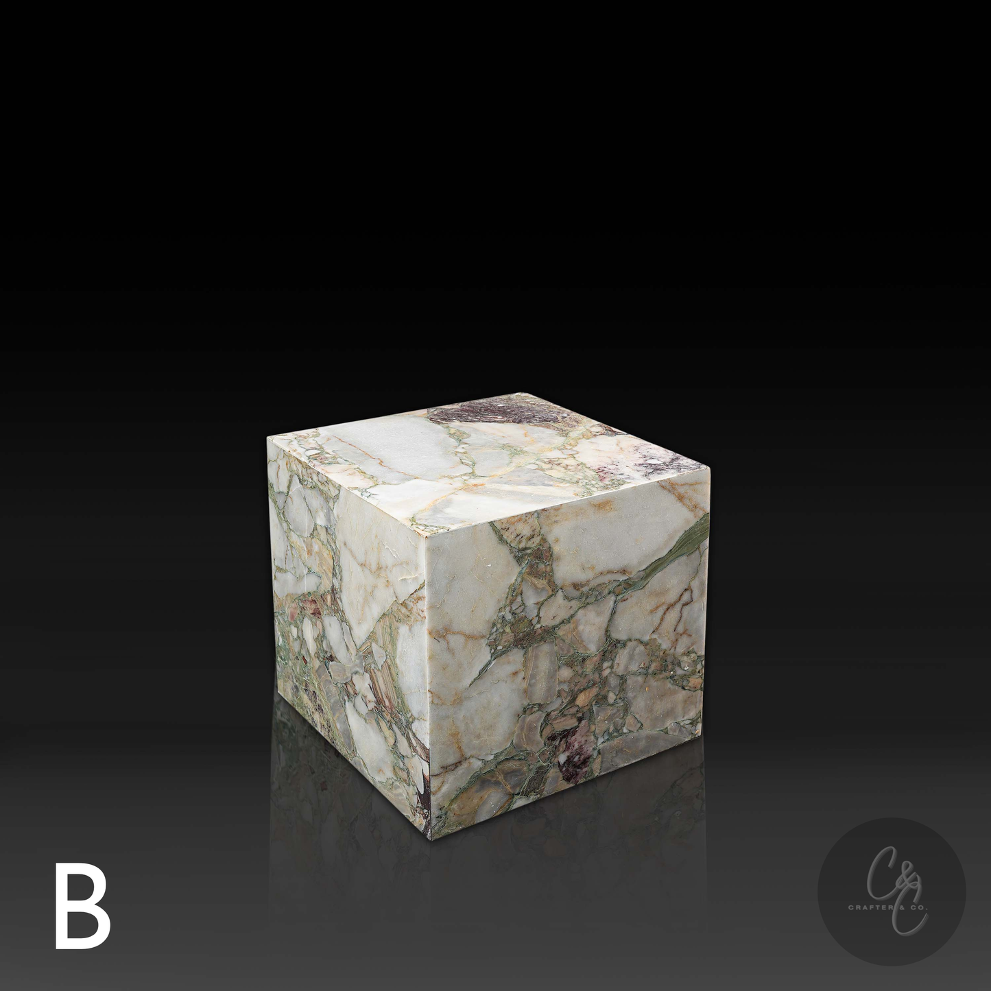 Cube Side Table - Breccia Capraia Marble