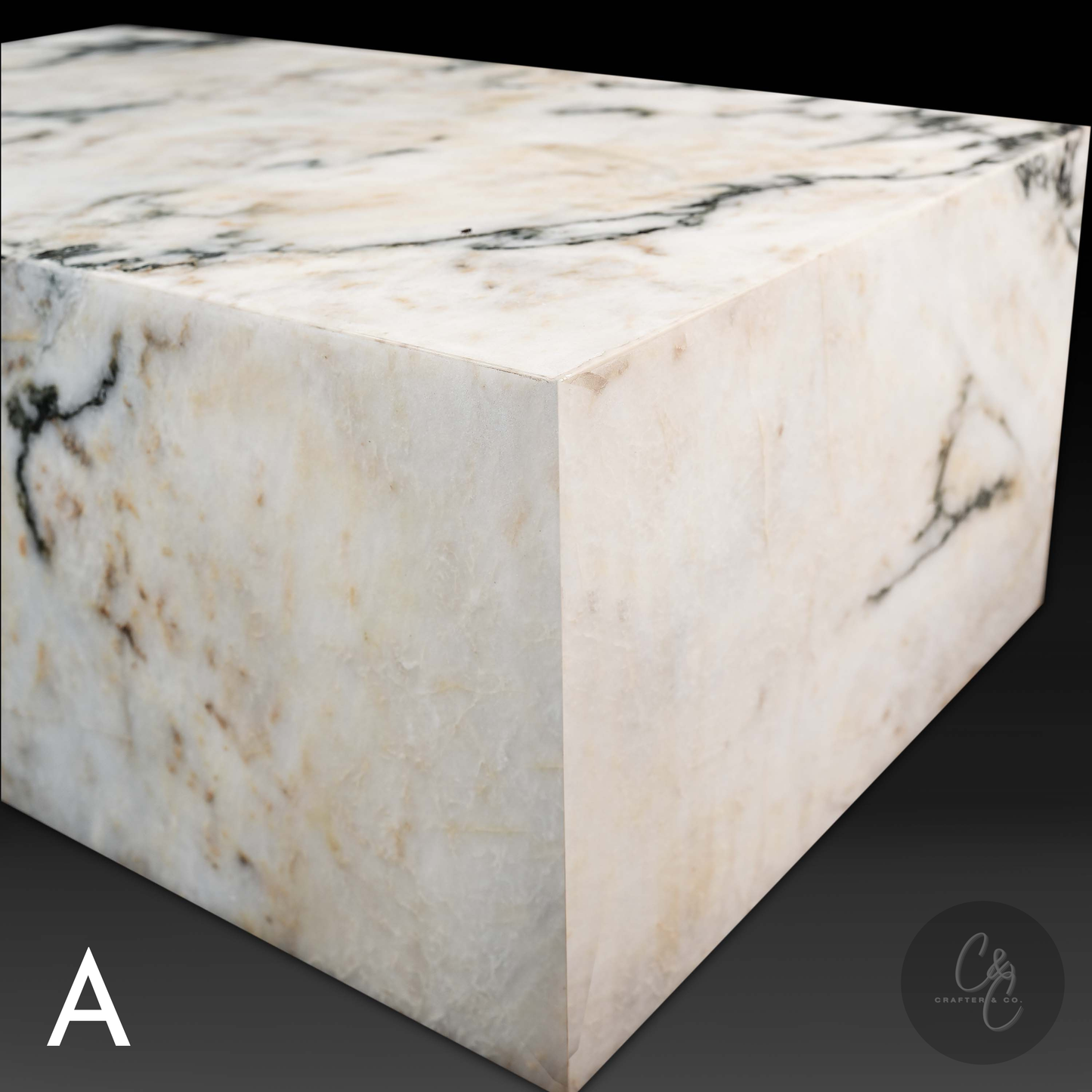 Small Block Coffee Table – Calacatta Monet Marble
