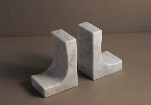 Luxury White Marble Bookends for bookshelves and home offices