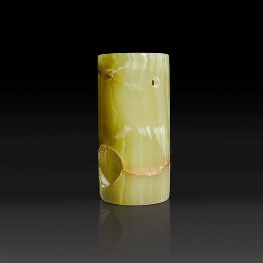 Green Onyx Luma Stone Oil Burner side angle.