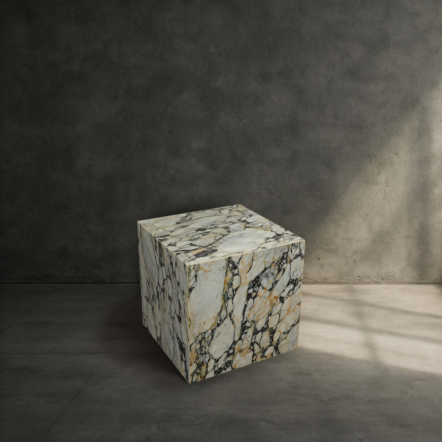 Cube Side Table - Arabescato Viola Marble