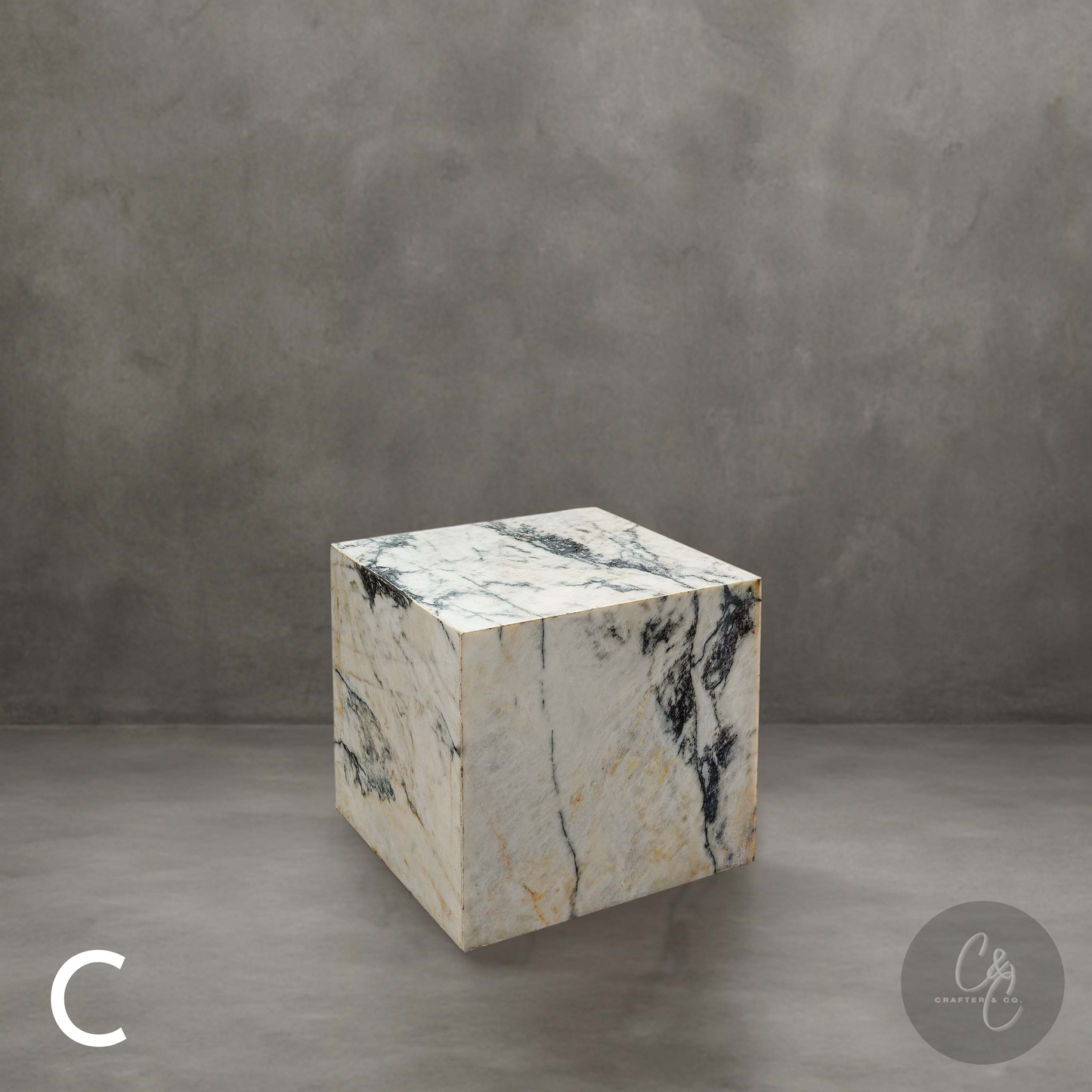Cube Side Table - Calacatta Monet Marble