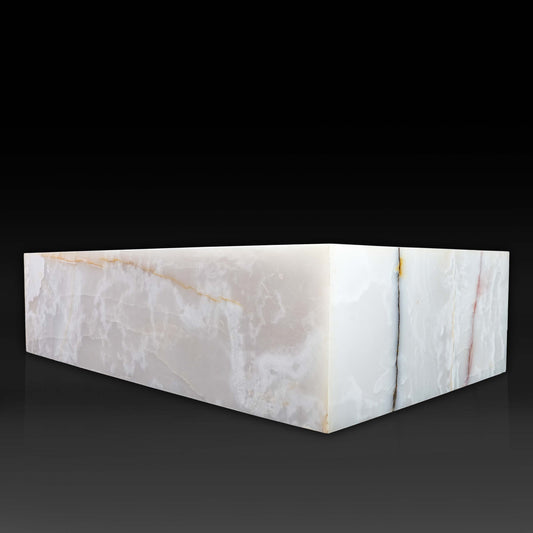 Large Block Coffee Table – White Onyx