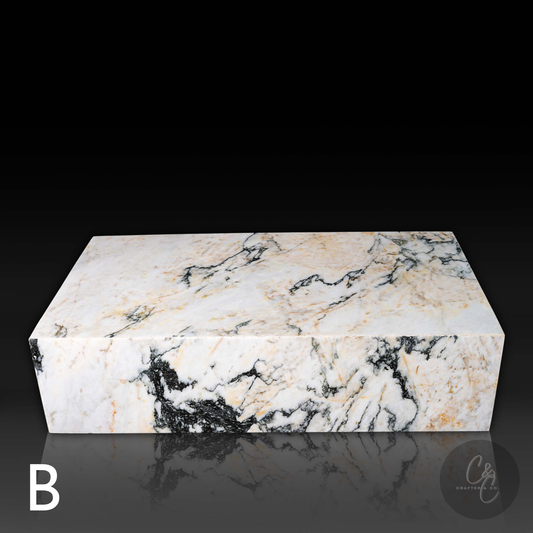 Large Block Coffee Table – Calacatta Monet Marble