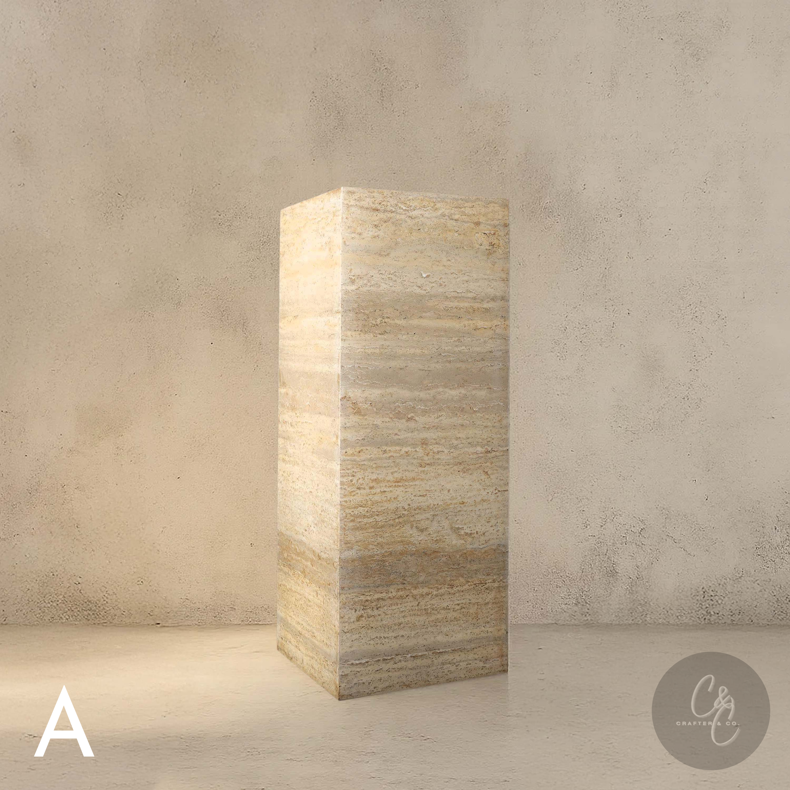 Triangular Plinth Marble Plinths | Travertine & Onyx Plinths – Crafter & Co.