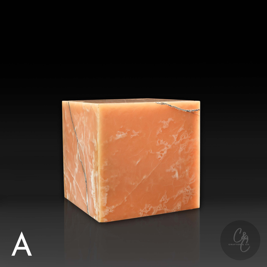 Cube Side Table – Orange Onyx