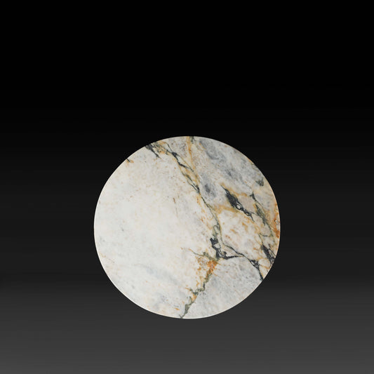 Round Cross Side Table – Breccia Capraia Marble