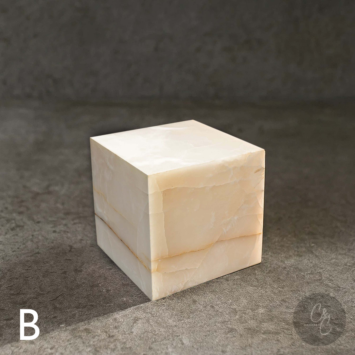 Cube Side Table - White Onyx