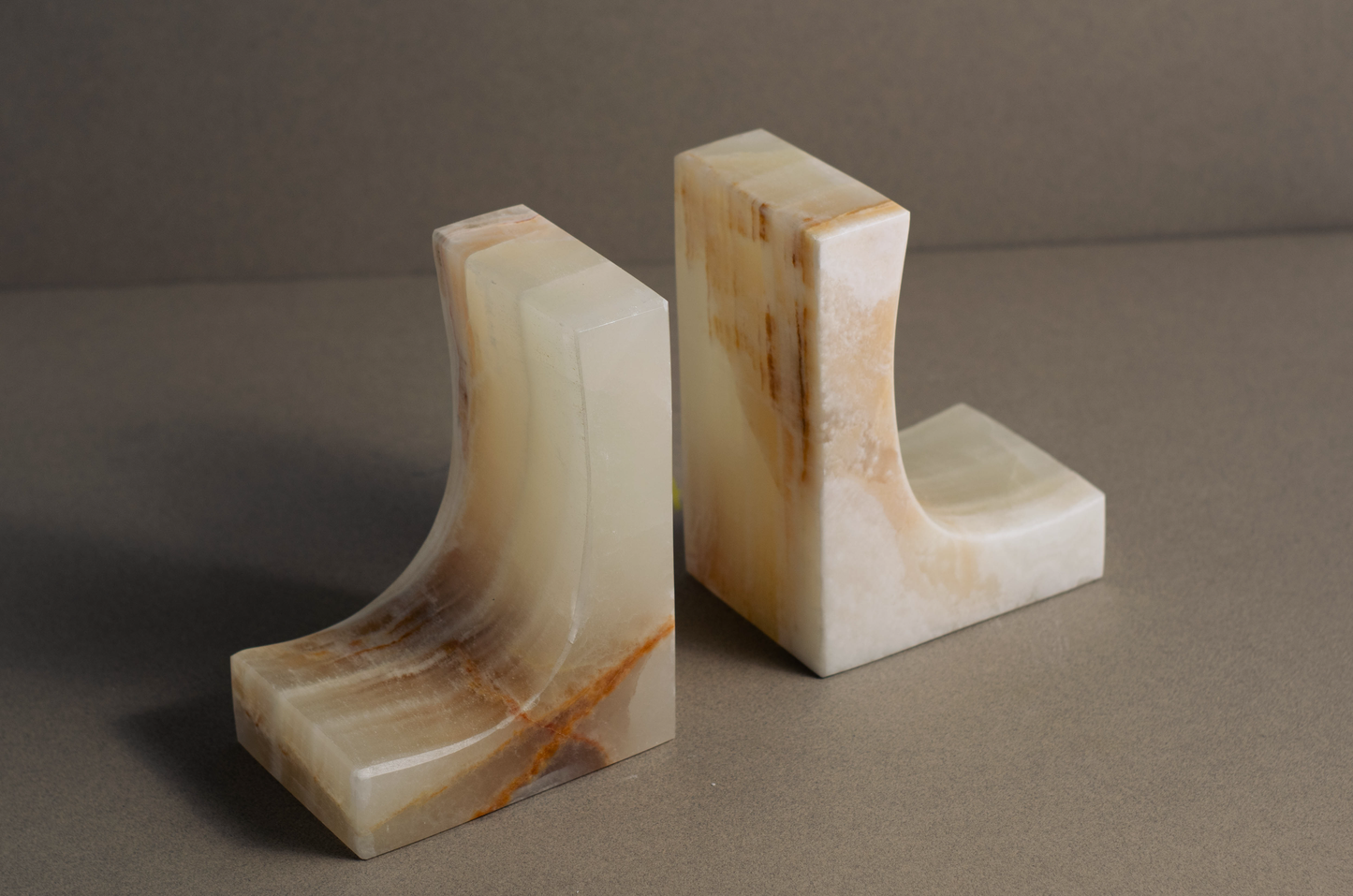 Luxury White Onyx Bookends for bookshelves and home offices