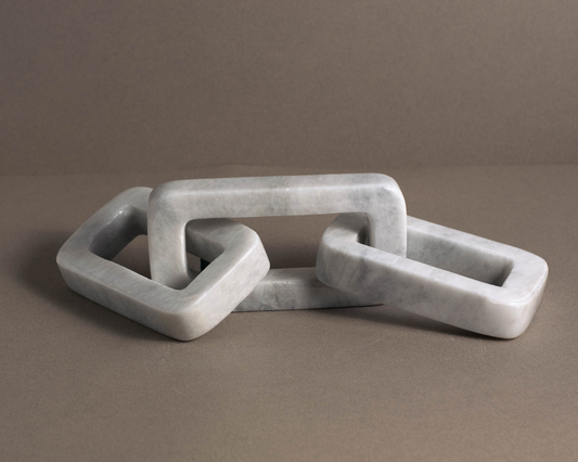 Eternal White Marble Chain Link for luxury home decor.