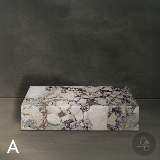 Large Block Breccia Capraia Marble Coffee Table handcrafted from natural stone Variant A