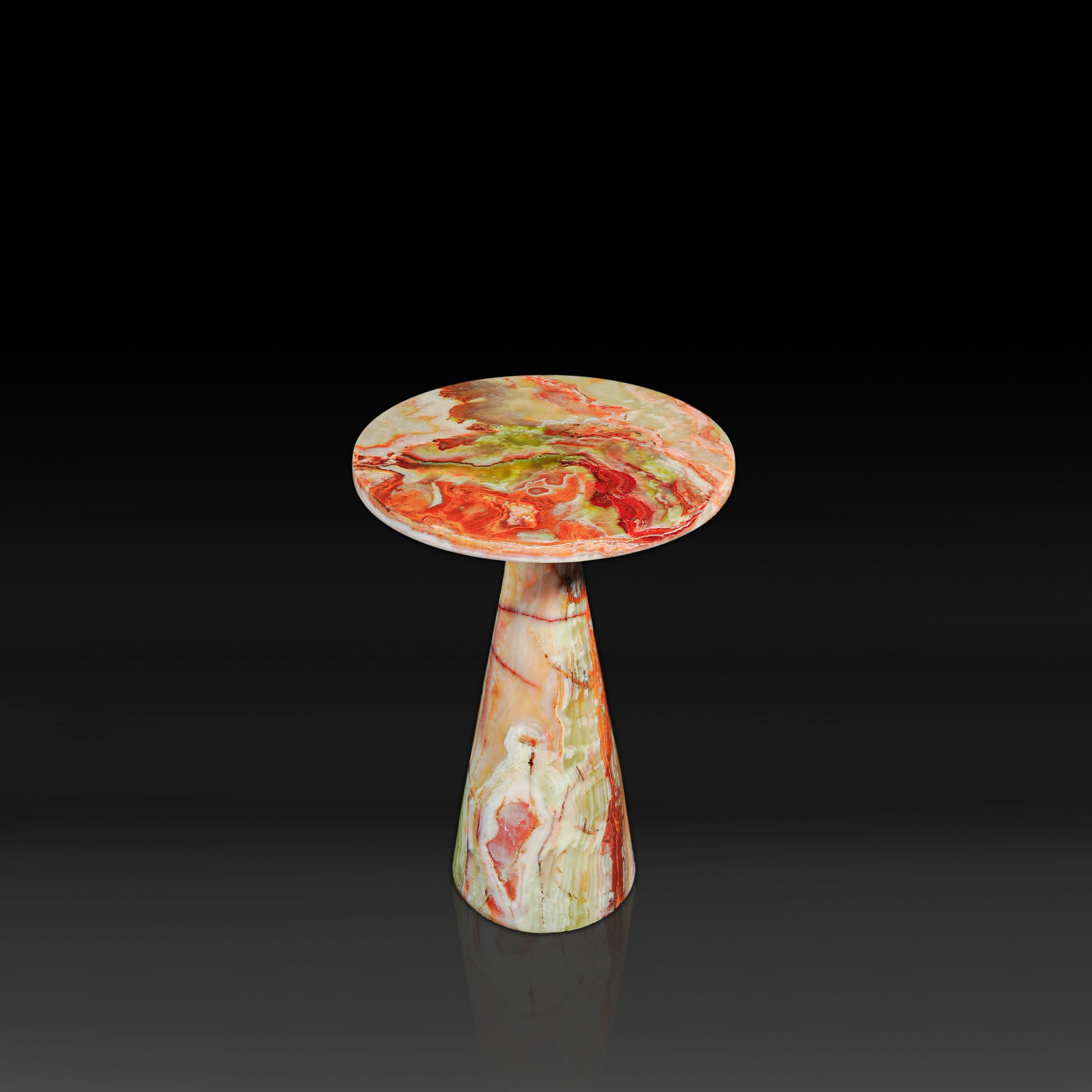 Luna Green Onyx Side Table angled view