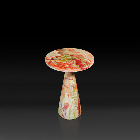 Luna Green Onyx Side Table angled view