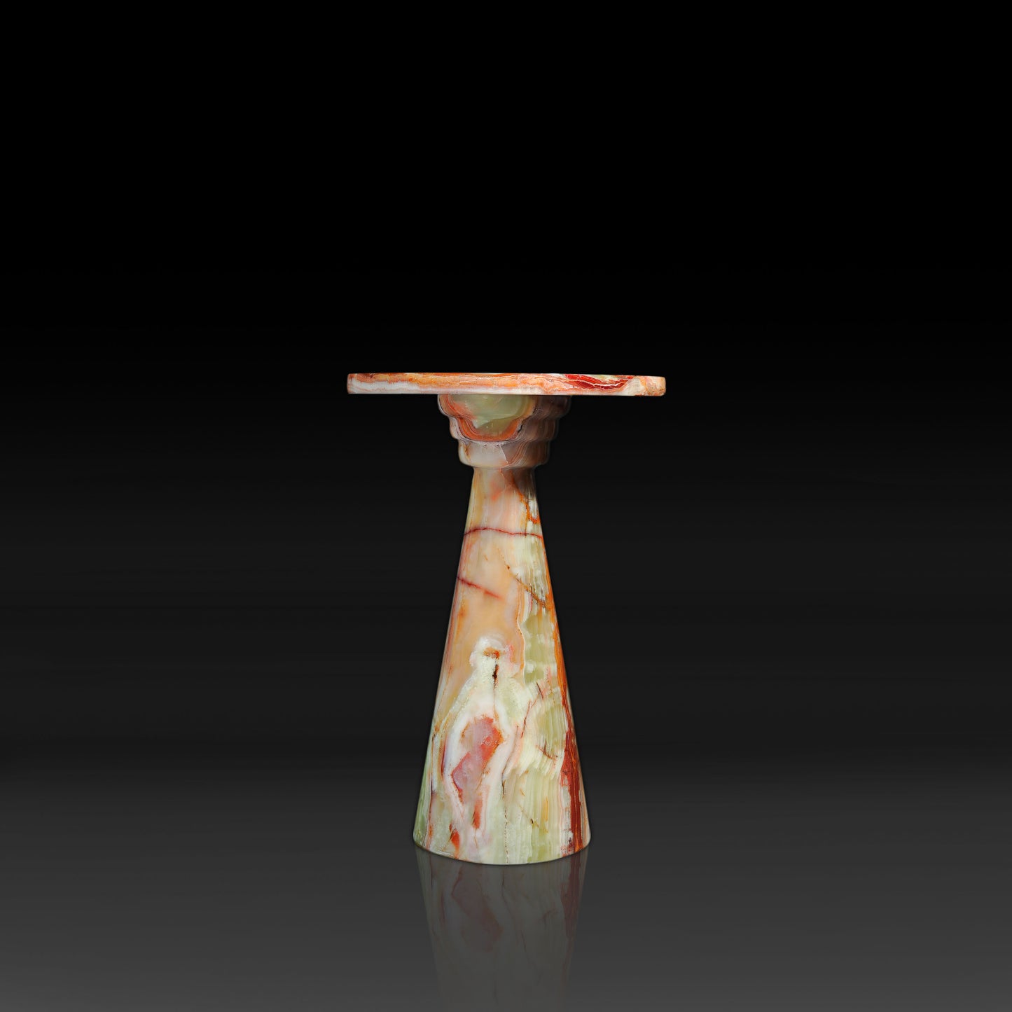 Luna Green Onyx Side Table front view