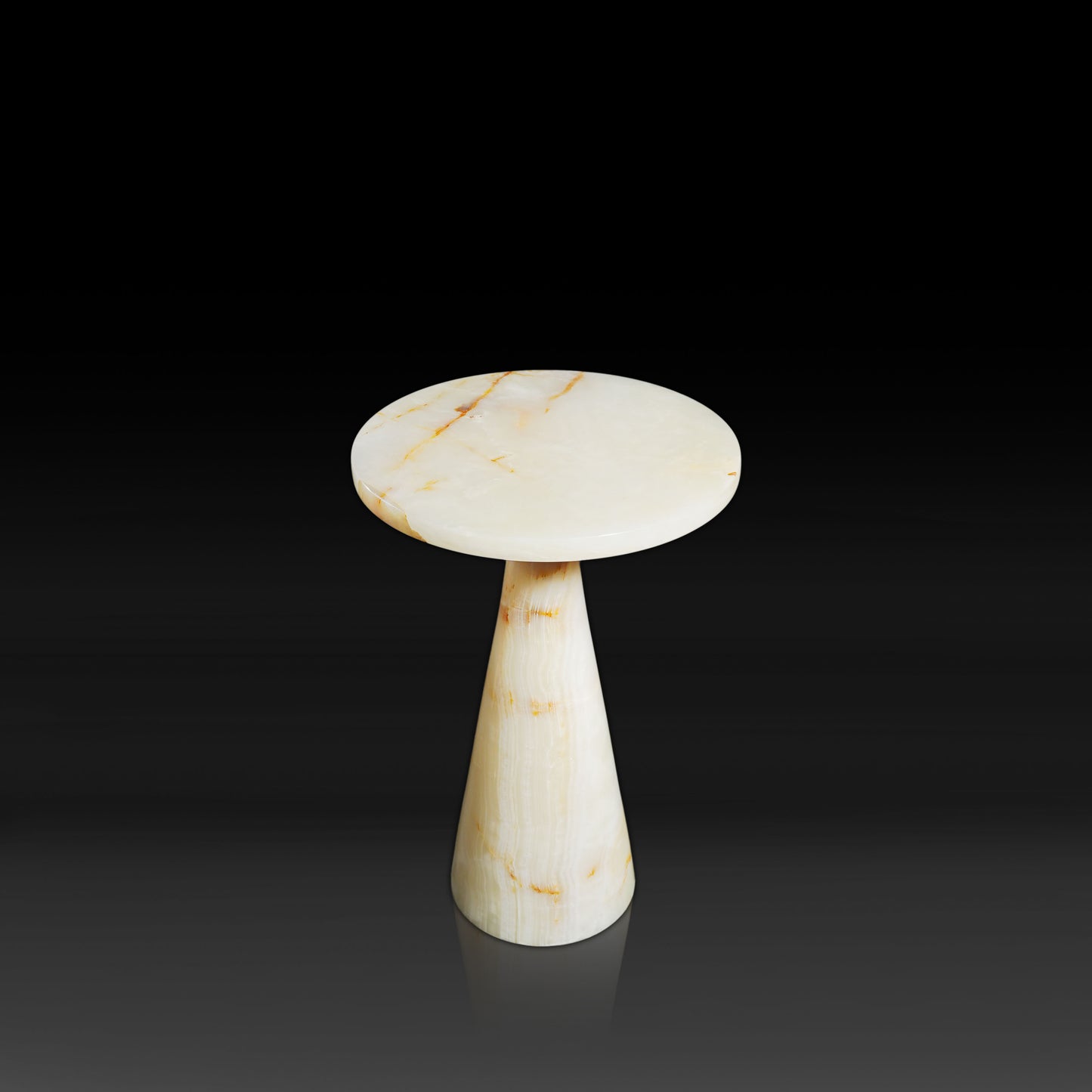 Luna White Onyx Side Table angled view