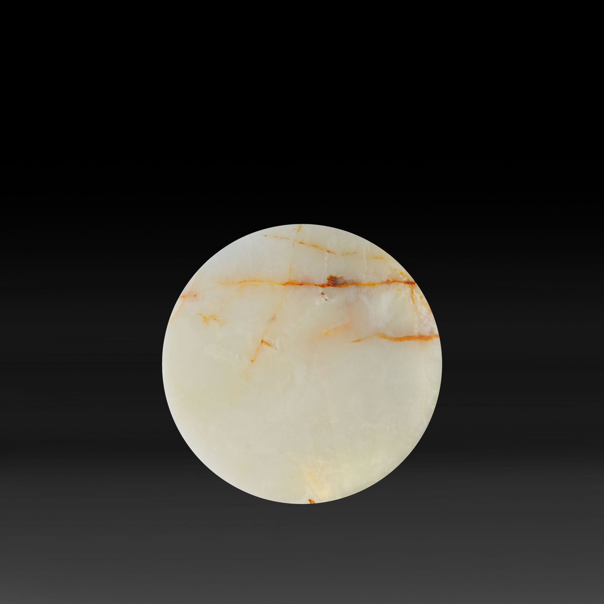 Top view of Luna White Onyx Side Table showing natural white onyx veining