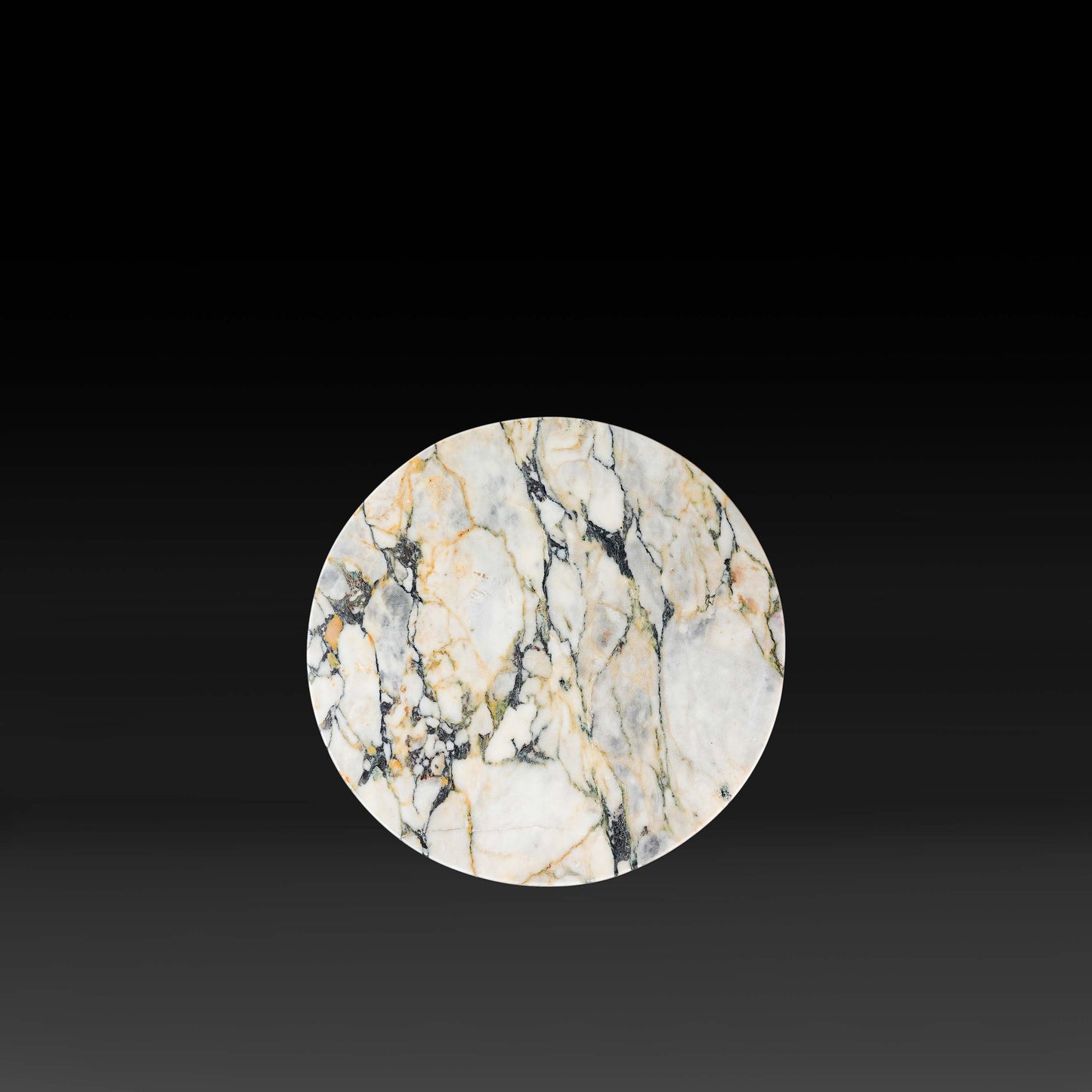 Round Cross Marble Side Table Arabescato Viola top view