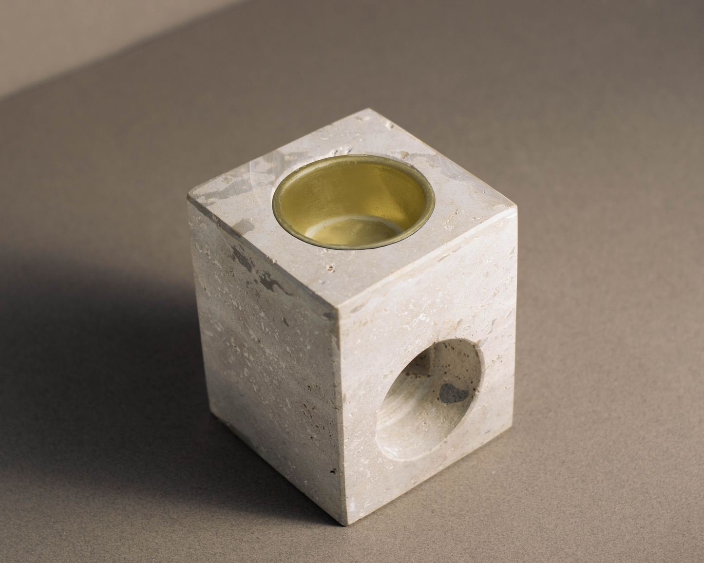 Natural travertine oil burner for essential oils and wax melts